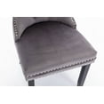 thumbnail image 3 of Modern Dining Chairs Set of 2, High-end Tufted Contemporary Velvet Upholstered Dining Chair with Black Wood Legs and Nailhead Trim for Dining Room Kitchen Vanity Patio, Gray, 3 of 6