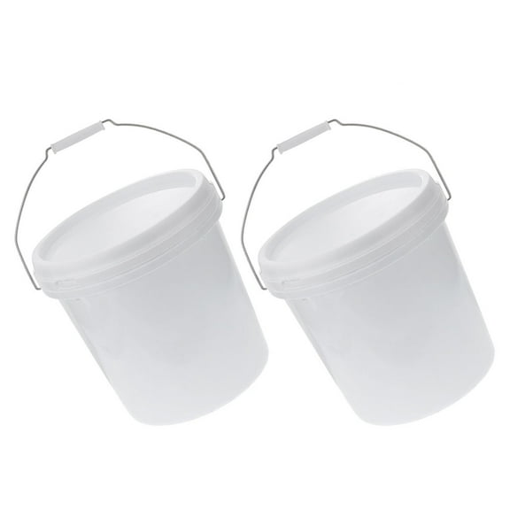 HEMOTON White Plastic Storage Bucket with Secure Lid 10L Capacity for Home and Industrial Use