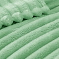 thumbnail image 4 of Exclusivo Mezcla King Size Flannel Fleece Blanket, Super Soft 3D Striped Jacquard Blanket for Bed, Lightweight Fuzzy Cozy Blankets, Sage Green, 90"x104", 4 of 7