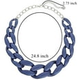 thumbnail image 6 of BOCAR Statement Chunky Acrylic Chain Link Choker Necklace Fashion Women Collar Necklaces Acrylic Resin Chain Necklace(N0097-Frosted Blue), 6 of 7