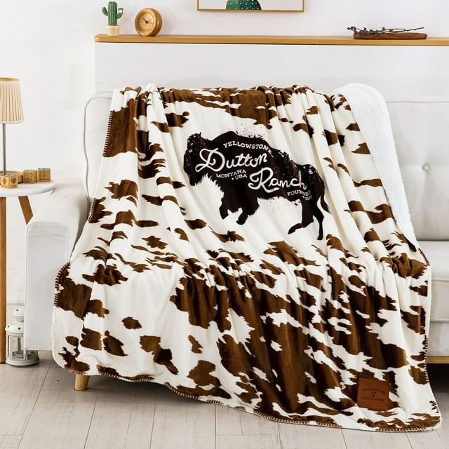 Yellowstone Silk Touch Sherpa Reverse Throw, 60" x 70", Assorted Designs