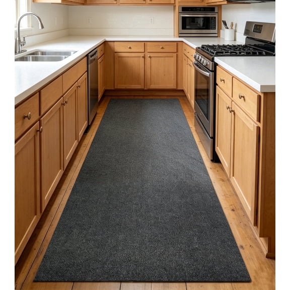 WANLISEL 3' x 10' Commercial Rug, Non Slip Entrance Mat with Backing, Indoor Outdoor Runner Rug Doormat for Entryway, Patio, Home, Gray