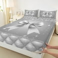 thumbnail image 3 of Castle Fairy Cartoon Ribbon Bow 4 Pieces Queen Sheet Sets for Kids Children Teens,Bling Grey Glitter Ultra Soft Flat Sheet,Geometric Plaid Queen Fitted Sheet,Ultra Soft Home Decor, 3 of 7