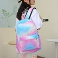 thumbnail image 3 of Tie Dye Ink Backpack Student School Bookbag Insulated Lunch Box for Teens Kids, 3 of 7