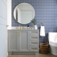 thumbnail image 2 of Ariel Taylor 43 In. Left Offset Single Oval Sink Vanity With Carrara White Marble 0.75In Countertop In Grey, 2 of 11