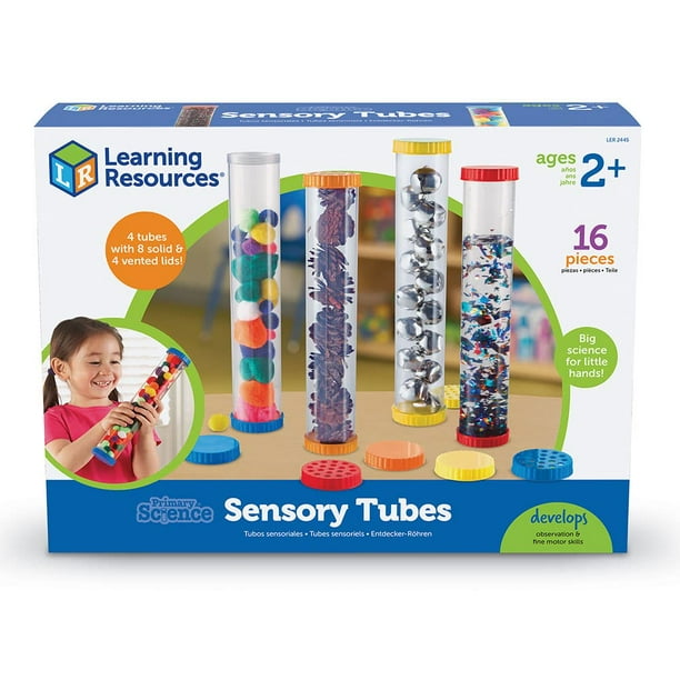 Recursos de aprendizaje Tubos sensoriales de ciencia primaria Learning Resources Juego de 4 Tubos