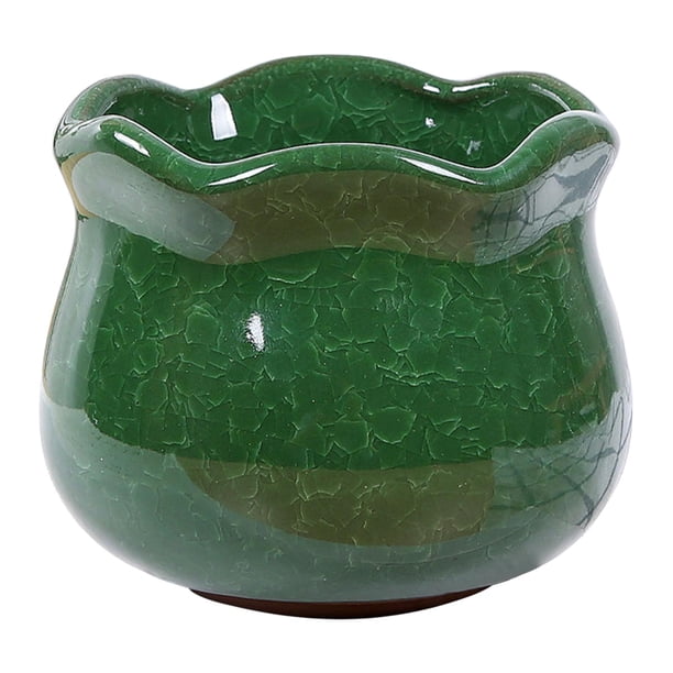 de grietas de de cerámica Mini de cactus decoración resistente de drenar Verde Zulema Maceta suculenta