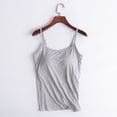 thumbnail image 2 of TODOZO Tank Tops for Women 2025 Built In Shelf Bra Adjustable Spaghetti Strap Summer Camisole Slim Fit Basic Sleeveless Tank Tops with Built-In Shelf Bra Stretch Undershirts Grey 3Xl, 2 of 3
