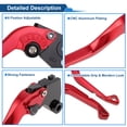 thumbnail image 4 of Palancas de freno y embrague cortas únicas para Kawasaki Ninja 500 2024-2025, palanca de freno ajustable en 6 posiciones, aleación de aluminio, rojo sólido, 1 par, 4 of 7