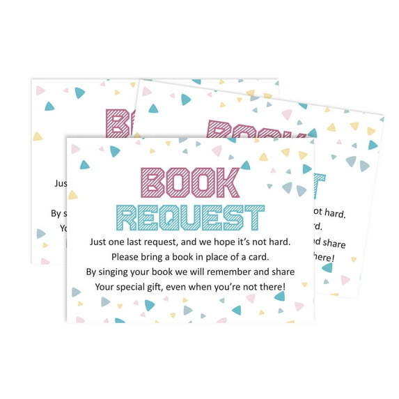 Inkdotpot 30Gender Reveal Its a Boy Its a Girl Baby Shower Book Request Cards Bring A Book Instead Of A Card Baby Shower Invitations Inserts Games