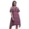 thumbnail image 1 of Bimba Robe à Volants Imprimée Florale Rose pour Femmes Épaules Dénudées - TP, 1 of 6