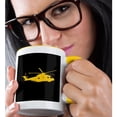 thumbnail image 2 of 3drose, Silhouette Image of a Transport, Cargo Helicopter. Yellow on Black, 15oz Two-tone Yellow Mug, 2 of 6