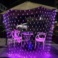 thumbnail image 4 of 9.8ft x 6.6ft 200 LED Christmas Net Lights, 8 Modes Mesh Fairy Christmas Lights, Net String Christmas Lights for Xmas Tree Decorations (Purple), 4 of 6