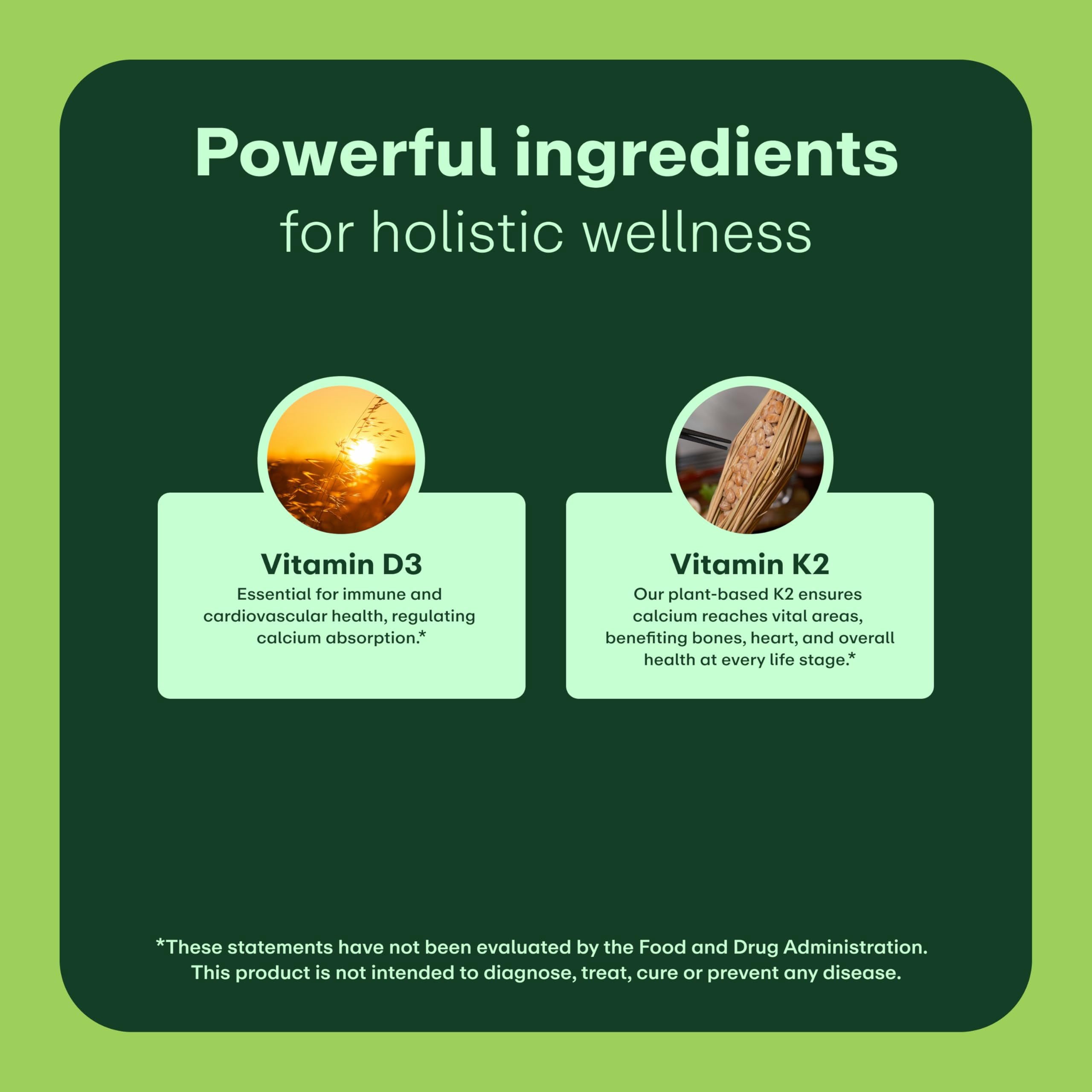 WellWithAll Vitamin D3 5000 IU (125 mcg) with Vitamin K2 100mcg | Plant Based | 60 Capsules