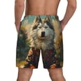 thumbnail image 2 of Lsque Mens Swim Trunks Forest Maple Leaf Husky Pattern - Bathing Suit Compression Liner - Beach Swim Shorts Swimwear - (S-3XL) - Stretch Quick Dry -XX-Large, 2 of 9