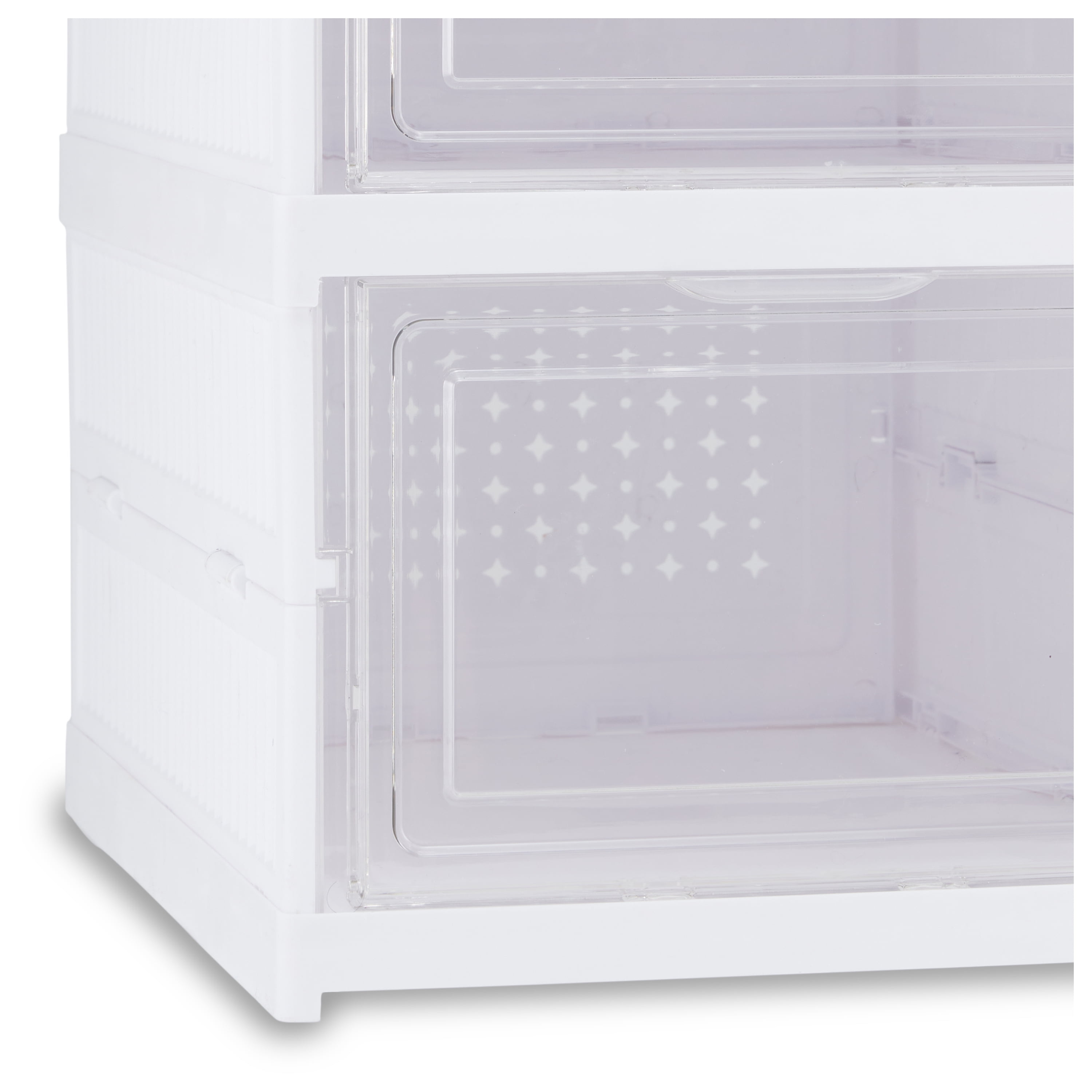 Mainstays 3-Tier Collapsible Shoe Organizer, Clear/White
