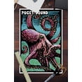 thumbnail image 2 of Puget Sound, Washington, Octopus, Scratchboard (12x18 Wall Art Poster, Room Decor), 2 of 3