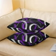 thumbnail image 4 of Purple Pink Grey Black Circle Reversible Throw Pillow Covers Geometric Pillow Covers Home Decor 18 x 18-Inch Abstract Art Square Cushion Covers Set of 4 Decor Modern Striped Art Geometry, 4 of 6