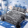 Manfei Brick Design Quilt Full,Stone Texture Full Bedspread Sets,3 ...