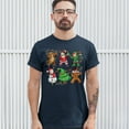 thumbnail image 3 of Tee Hunt Christmas Crew Dabbing T-shirt Reindeer Santa Claus Elf Snowman Men's Tee, Navy Blue, Small, 3 of 5