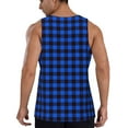 thumbnail image 3 of Easygdp Buffalo Plaid Blue Black Men's Tank Top, Sleeveless Muscle T Shirts, Breathable, Quick-Dry, Loose for Gym, Running, Fitness -, 3 of 9