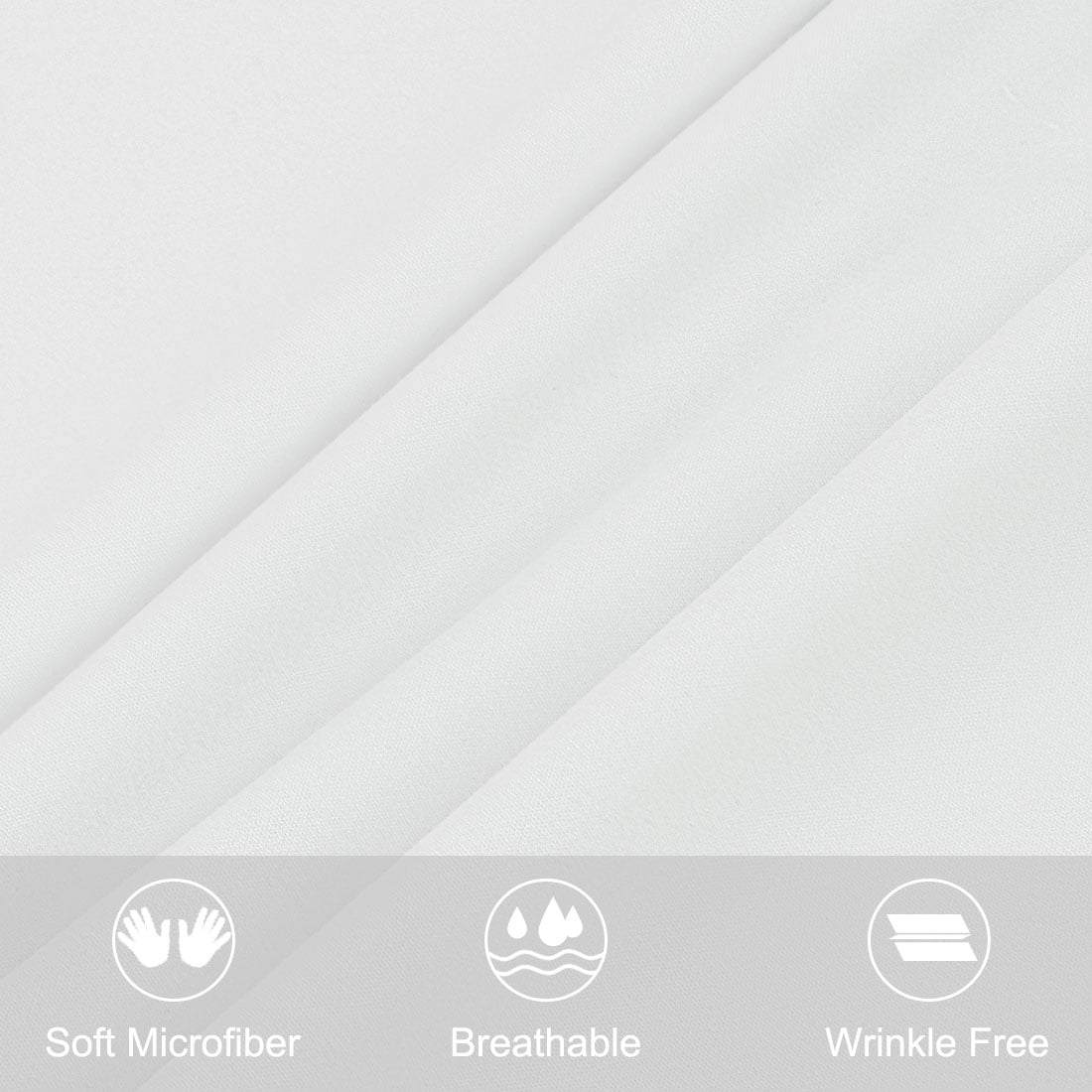 Unique Bargains Microfiber Solid Body Pillow Cover, 20" x 72", White