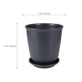 thumbnail image 4 of 5 macetas para suculentas, bonsáis, jardinería, con bandeja para el jardín (gris oscuro, estilo elegante, tamaño pequeño), 4 of 6