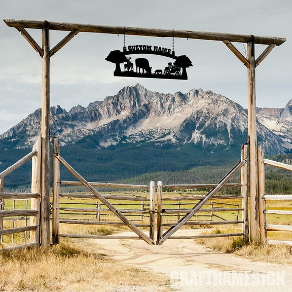 Craftnamesign Custom Custom Ranch House Metal Sign, Metal Sign Outdoor, Farmhouse Hanging Outdoor