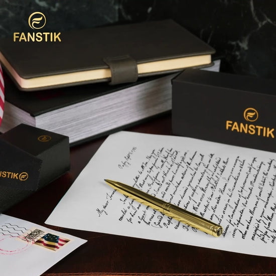 FANSTIK Gold Luxury ballpoint Pen, Real 24K Gold Plating, pen gift set (Lux BallPoint Gold)