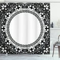 thumbnail image 1 of Ambesonne Greek Shower Curtain, Spirals Swirl Circle Colorful, 69"Wx70"L, White and Black, 1 of 3