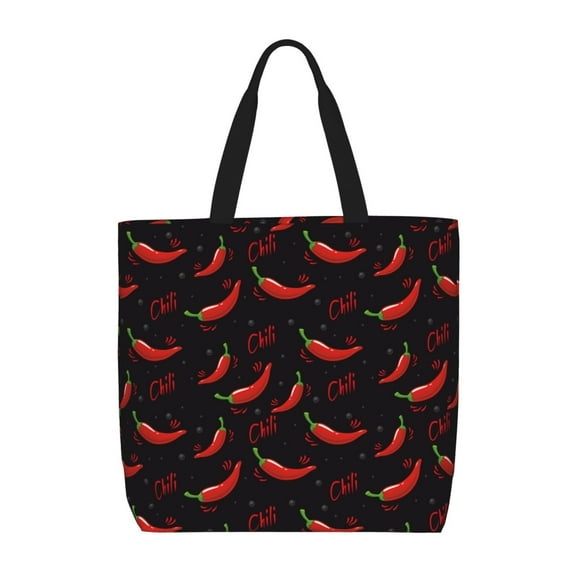 Picia Red Hot Chili for Tote Bag for Women with Zipper, Gym Tote with Compartments, Laptop Work Tote Nurse Dance Yoga Bag for Sport, Travel