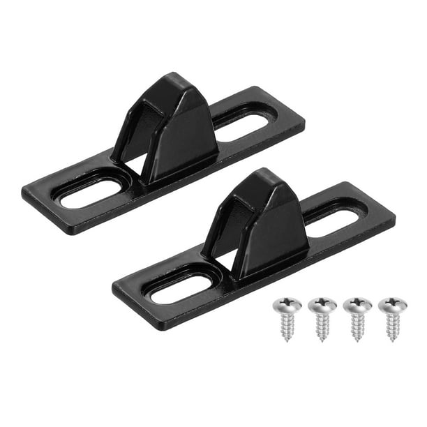 2Pcs Sujetador de puerta deslizante, 2.4"x0.7" Cerradura de puerta deslizante de acero inoxidable 304, Negro