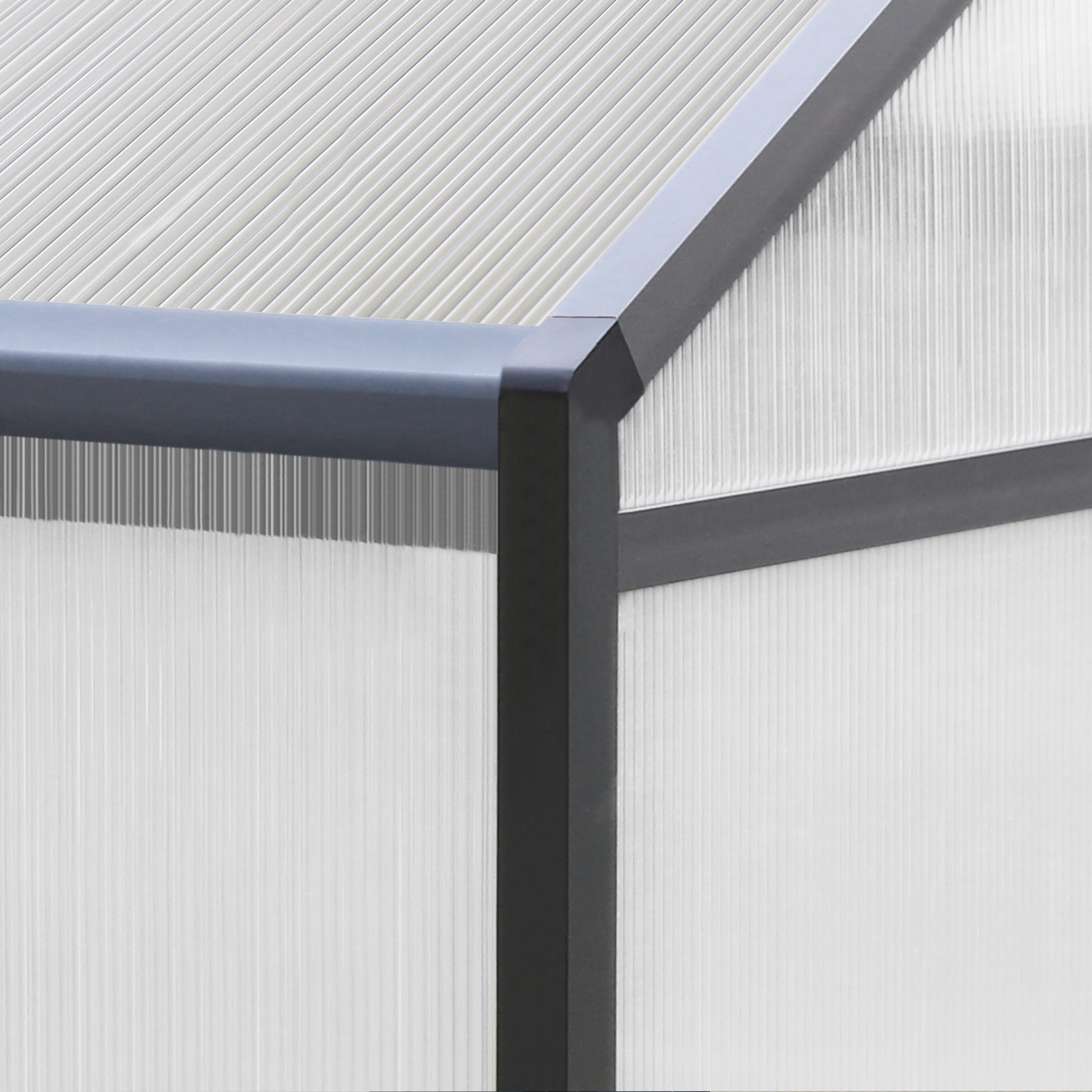 VEIKOUS 6' x 10' Walk-in Polycarbonate Greenhouse for Outdoor with Aluminum Frame, Lockable Door and Window , Gray