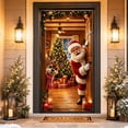 thumbnail image 4 of WWC Christmas Door Cover, Santa Claus Reindeer Festive Door Curtain, Christmas Decorations for Front Door Interior Door Wall 71 x 35 Inch, 4 of 6