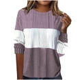 thumbnail image 1 of GigrtiJin Blouse Décontractée à Manches Longues et Col Rond pour Femmes, Blouse Ample à Blocs de Couleur Printemps Automne, 1 of 6