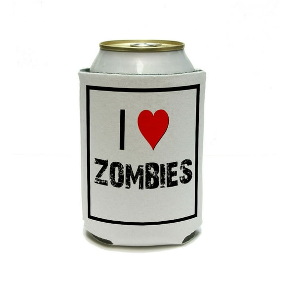 I Love Heart ZOMBIES Can Cooler Drink Insulator Beverage Insulated Holder