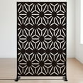 thumbnail image 4 of Kozyard Metal Privacy Screen 74" H x 47.2" W Decorative Outdoor Divider with Stand Panels Freestanding Screen Set for Deck Patio Balcony Garden Outdoor&Indoor(Black/Hexagonal Star), 4 of 7