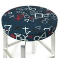 thumbnail image 3 of Rateoe Navy Blue Geometric Pattern Round Bar Stool Seat Covers,Washable Stool Cushion Slipcover Elastic Bar Chair Covers for 12-14 Inch Chair -12 inch, 3 of 7