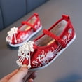 thumbnail image 4 of NOKIO Chinese Traditional Floral Butterfly Embroidery Shoe Princess Dress Flats Shoes Girls Bottomed Embroidered Sandals Fashionable Children Performance Children Embroidered Sandals, 4 of 5