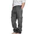 thumbnail image 4 of Boys Cargo Jogger Pants Parachute Pants Multi Pockets Lightweight Cotton Teens Trousers Weekend Teens 3-14 Years, 4 of 6