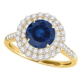 thumbnail image 2 of Mauli Jewels Engagement Rings for Women 1.45 Carat Halo Sapphire And Diamond Bridal Set prong 14k Yellow Gold, 2 of 8