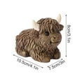 thumbnail image 3 of Resin Statue under $5! CQCYD Scottish Highland Cow Resin Statue, Realistic Animal Figurine Decor, Standing or Lying Pose Cow Sculpture, Farmhouse Desktop Ornament for Living Room Shelf Decor, 3 of 9