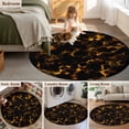 thumbnail image 6 of Black Yellow Orange Round Area Rug 4ft, Minimalist Abstract Art Washable Non-Slip Circle Rugs for Bedroom Living Room Kitchen, Soft Non Shedding Circle Carpet for Dining Room Dorm, 6 of 9