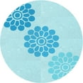 thumbnail image 1 of Ahgly Company Machine Washable Indoor Round Transitional Blue Diamond Blue Area Rugs, 4' Round, 1 of 7
