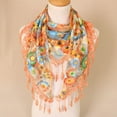 thumbnail image 3 of WHEANG Lace Tassel Scarf for Women Elegant Colored Floral Shawls Print Hollow Scarf Shawl Wraps Scarves Veil Triangle Scarf Summer Beach Cover-up Bandana Head Scarf I Summer Sales Under $2, 3 of 3