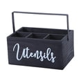 thumbnail image 3 of Utensilios de Cocina Organizador de Madera con Compartimentos Porta Cubiertos de Encimera con Asa Función Multifuncional Y Diseño Elegante Adecuado Pa Negro, 3 of 9