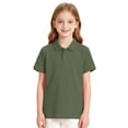 thumbnail image 6 of Girls School Uniform Polo Shirt Casual Summer Short Sleeve Comfy Pique Knit Top Back to School Outfit, 6 of 7