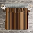 thumbnail image 3 of Ambesonne Retro Quilted Bedspread Set 3 Pcs, Shades of Earthen Tones, Queen Size, Tan and Brown, 3 of 3