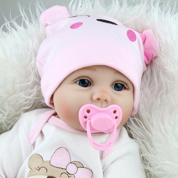 OUSITAID 22‘‘ Lifelike Newborn Silicone Vinyl Reborn Gift Baby Doll Handmade Reborn Dolls