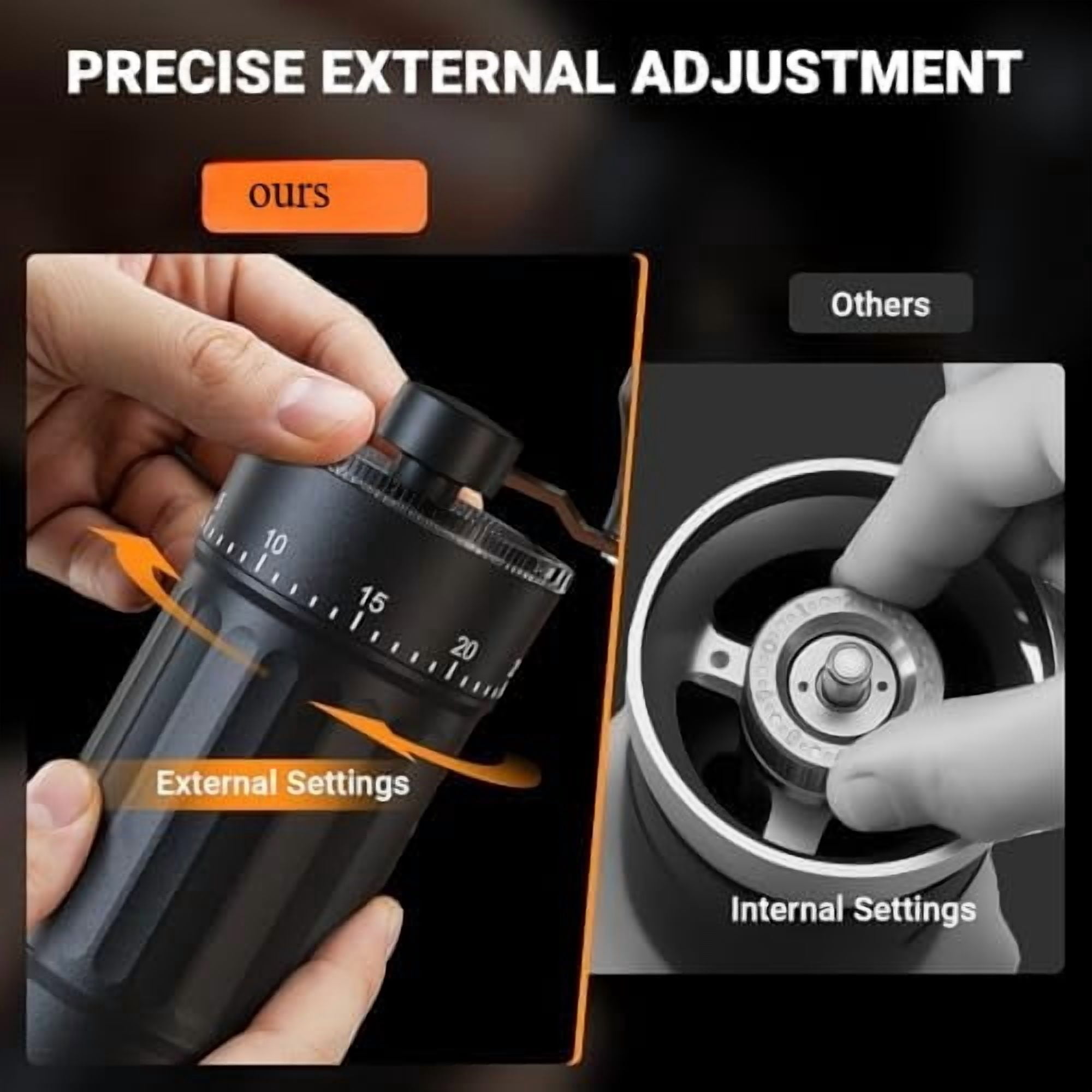Mini Manual Coffee Grinder with 40 Adjustable Settings, Portable Hand Coffee Bean Mill with 30g Capacity, Conical Burr Coffee Grinder with Crank for Travel, Camping, Office, Espresso, Pour Over, etc